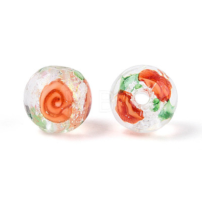 Handmade Foil Lampwork Beads Strands FOIL-T008-05D-1