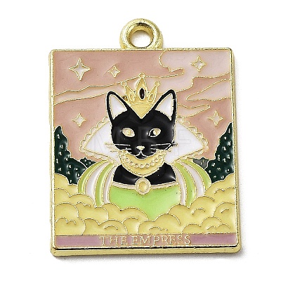 Word Empress Alloy Enamel Pendants ENAM-M062-01E-G-1