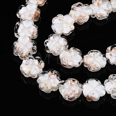 Luminous Handmade Gold Foil Glass Beads Strands FOIL-N029-01A-1