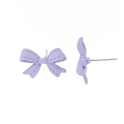 Bowknot Stud Earrings for Girl Women PALLOY-T077-154-RS-1