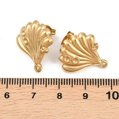 Ion Plating(IP) 304 Stainless Steel Stud Earring Findings STAS-Z175-02G-01-1