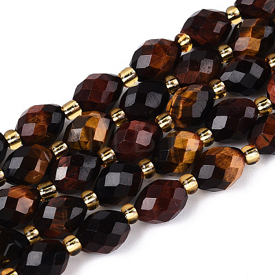 Natural Red Tiger Eye Beads Strands G-N342-35-8x6-04-1