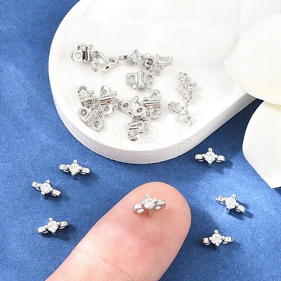SHEGRACE Brass Micro Pave Cubic Zirconia Connector Charms XGRQ5K497-833P-A-1