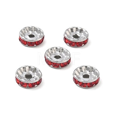 304 Stainless Steel Rhinestone Spacer Beads RB-CBA18B7-01P-02-1