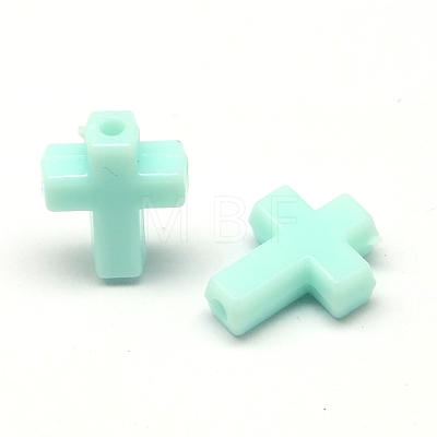 Opaque Acrylic Cross Beads X-SACR-Q100-M041-1