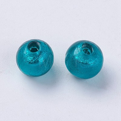 Handmade Silver Foil Lampwork Beads LAMP-J089-P11-1
