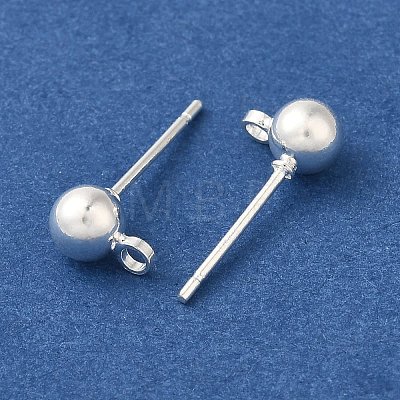 Brass Studs Earrings Finding KK-K383-03B-S-1