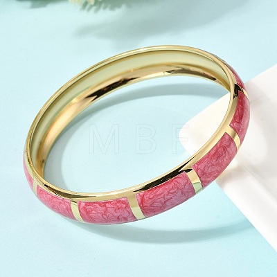 304 Stainless Steel Enamel Hinged Bangles BJEW-D408-44G-1