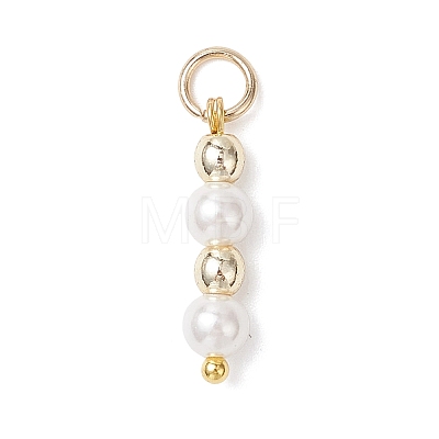 Shell Pearl with Synthetic Non-magnetic Hematite Round Bead Pendants PALLOY-JF04715-1