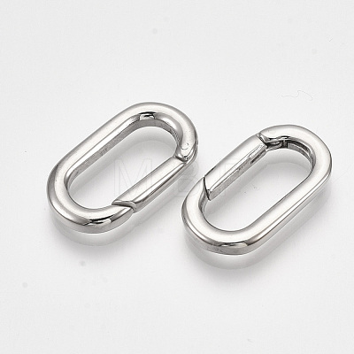 Non-Tarnish 304 Stainless Steel Spring Gate Rings STAS-S079-89-1