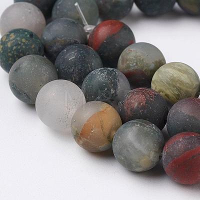 Natural African Bloodstone Beads Strands G-P295-05-8mm-1