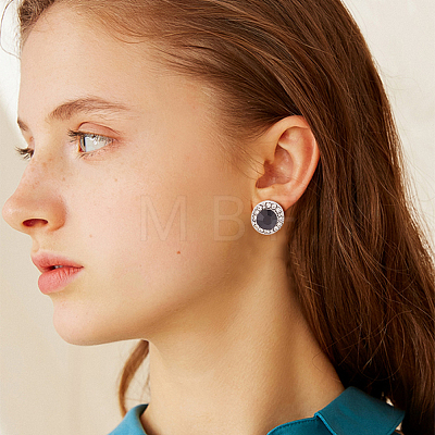 ANATTASOUL 5 Pairs 5 Style Cubic Zirconia Diamond Stud Earrings EJEW-AN0004-30-1