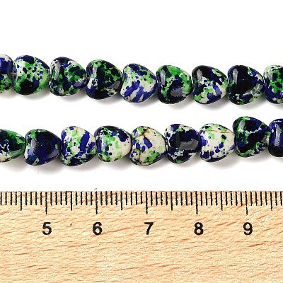 Spray Printed Synthetic Turquoise Beads Strands TURQ-P002-01A-01-1