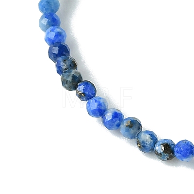 2mm Natural Lapis Lazuli Faceted Round Beaded Stretch Bracelets for Women BJEW-JB10843-02-1