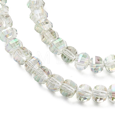 Electroplate Transparent Glass Beads Strands EGLA-K015-13C-1