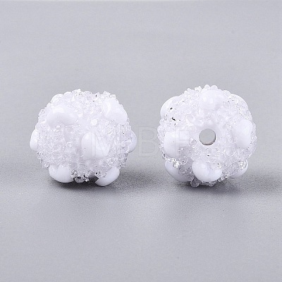 Opaque Acrylic & Transparent Resin Rhinestone Beads SACR-Q005-02A-07-1