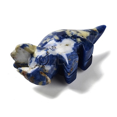 Natural Sodalite Carved Healing Rhinoceros Figurines DJEW-P016-01F-1