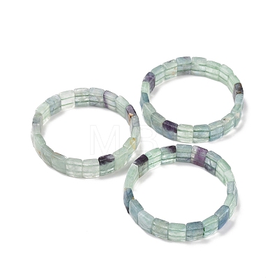 Natural Fluorite Gemstone Stretch Bracelets BJEW-F406-B06-1