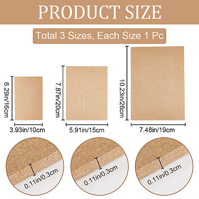 CRASPIRE 3Pcs 3 Sizes MDF Boards AJEW-CP0007-58-1