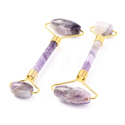 Natural Amethyst Brass Face Massager MRMJ-G009-47G-1