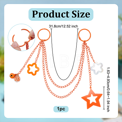 Acrylic Star Charm Iron Chain Bag Decorative Chains HJEW-OC00295-1