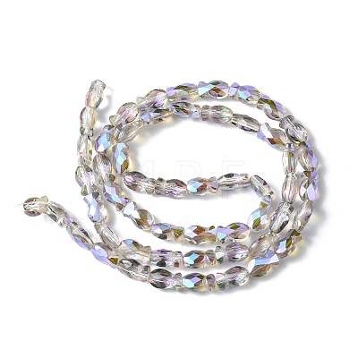 Transparent Electroplate Glass Beads Strands EGLA-F157-FR02-1