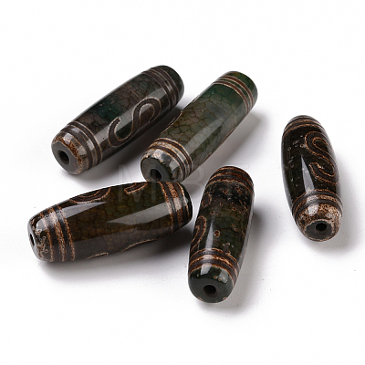Tibetan Style dZi Beads TDZI-E004-33-1