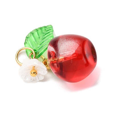 8Pcs Baking Paint Transparent Glass Charms PALLOY-JF04490-1