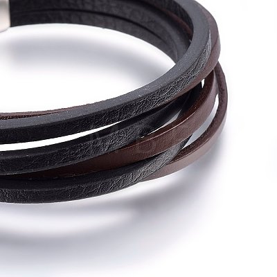 Leather Cord Multi-strand Bracelets BJEW-G603-39P-1
