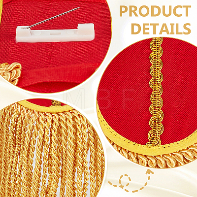 Polyester Tassel Epaulettes AJEW-WH0481-519C-02-1