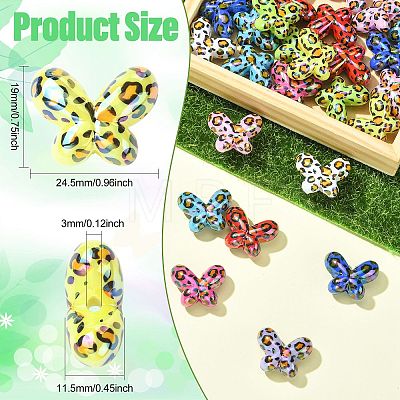 UV Plating Leopard Print Pattern Opaque Acrylic Beads OACR-CJZ0001-03-1