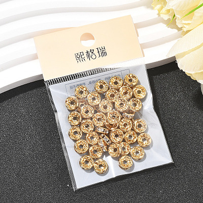 SHEGRACE Brass Micro Pave Clear Cubic Zirconia Spacer Beads XGRQ1U993-363G-1