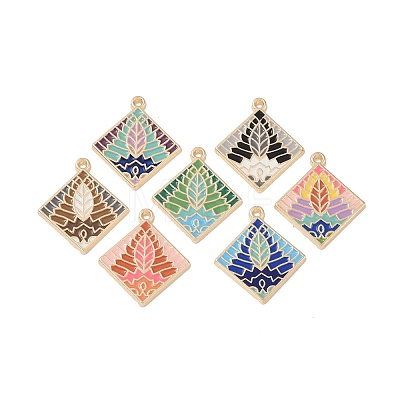 Rack Plating Alloy Enamel Pendants FIND-I038-04-1