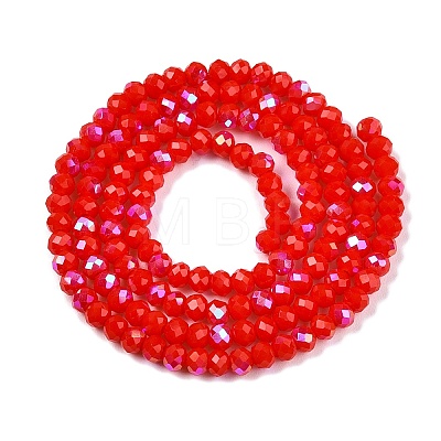 Electroplate Opaque Solid Color Glass Beads Strands EGLA-A044-P2mm-L22-1