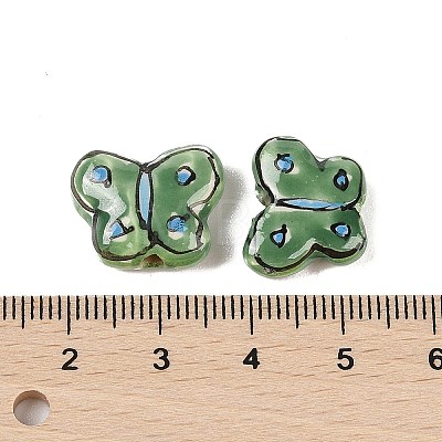 Handmade Printed Porcelain Beads PORC-A026-01-1