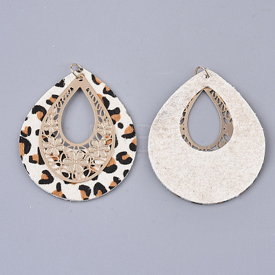 Eco-Friendly Cowhide Leather with Alloy Pendants FIND-N049-06M-1