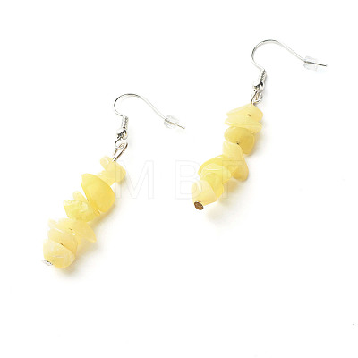 Natural & Synthetic Mixed Stone Chip Beads Dangle Earrings EJEW-JE04649-1