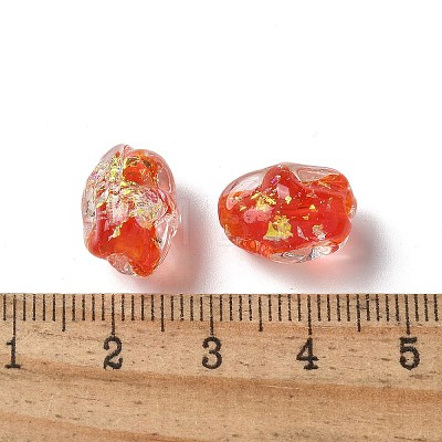 Handmade Foil Lampwork Beads Strands FOIL-Z001-06C-1