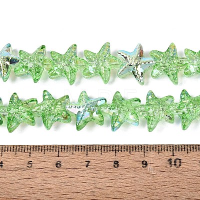 Electroplate Transparent Glass Beads Strands EGLA-Q136-01A-09-1
