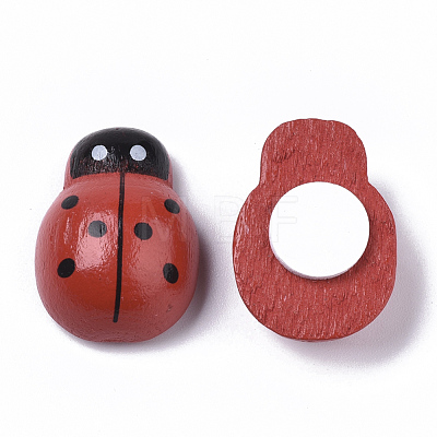 Spray Painted Maple Wood Cabochons WOOD-E018-11B-M-1