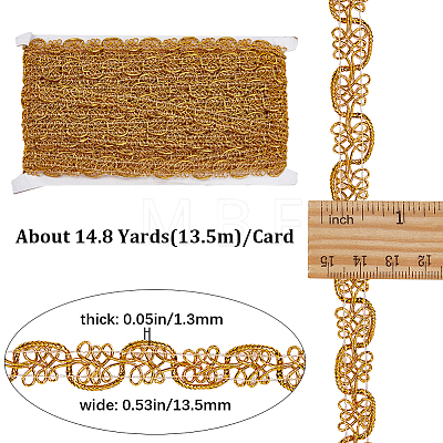 13.5M Metallic Yarn Ribbons OCOR-WH0058-60A-1