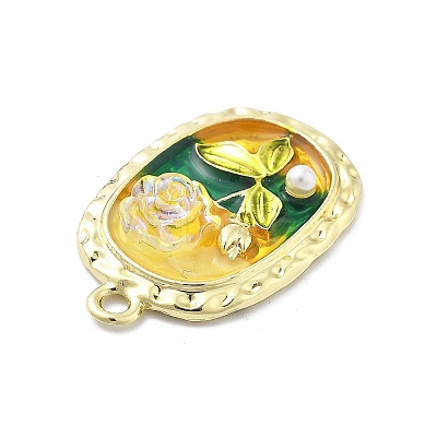 Alloy Enamel Pendants ENAM-R001-02G-01-1