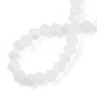 Imitation Jade Bicone Frosted Glass Bead Strands GLAA-F029-JM4mm-A06-1