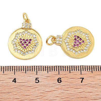 Rack Plating Brass Micro Pave Cubic Zirconia Pendants KK-Z071-65G-1