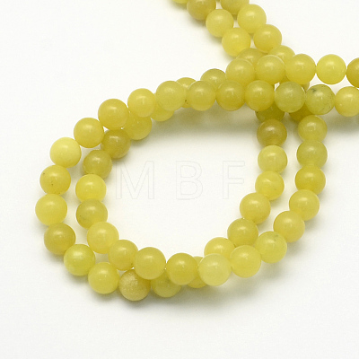 Natural Lemon Jade Round Beads Strands G-S141-03-1