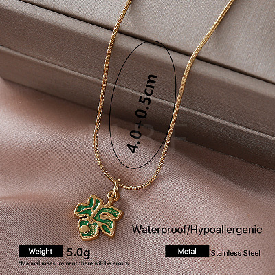 Vintage 304 Stainless Steel Enamel Pendant Necklaces for Women QF9765-3-1