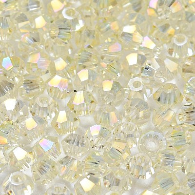 Full Rainbow Plated Transparent Electroplate Glass Beads EGLA-M030-02A-FR04-1