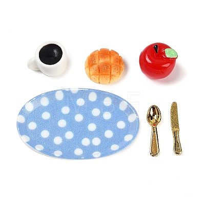 Resin Miniature Breakfast Set Ornaments DIY-H174-01D-1