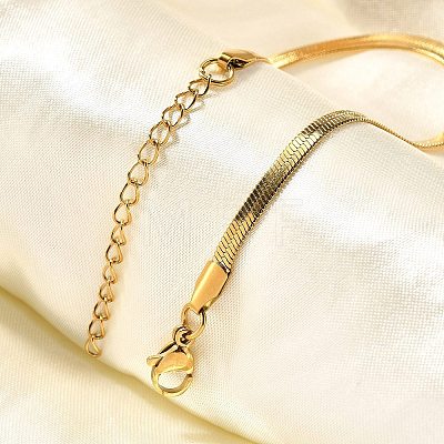 304 Stainless Steel Herringbone Chains Bracelet for Men Women BJEW-D450-01G-01-1