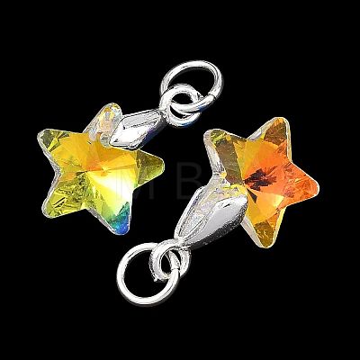 AB Color Plated Glass Pendants PALLOY-JF05682-1